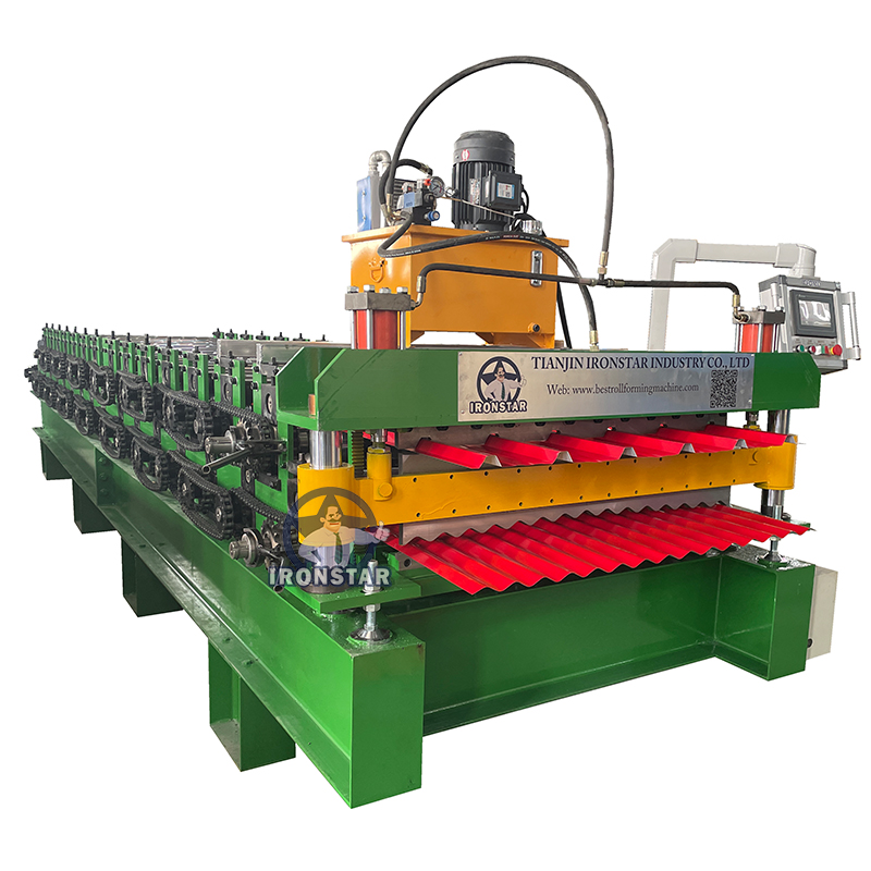 6 Rib 840 Trapezoidal and 1064 Corrugated Double Layer Roll Forming Machine – Ironsta