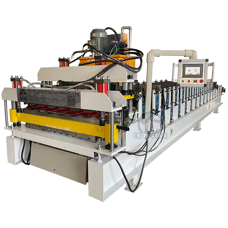 Efficient 1000mm Trapezoidal Sheet and 1100 Glazed Tile Double Layer Roll Forming Machine