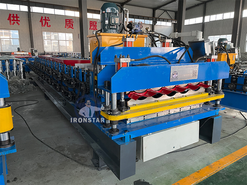 Cladding and 828 glazed tile double layer roll forming machine 3