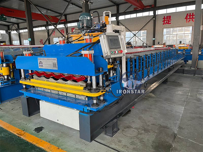 Cladding and 828 glazed tile double layer roll forming machine 4
