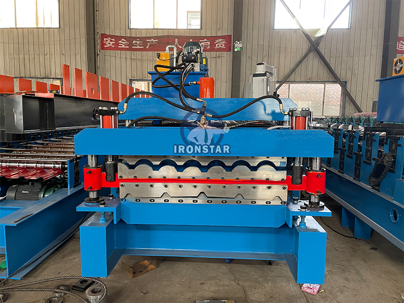 5 rib trapezoidal and 6 rib bamboo tile double layer roll forming machine1 2