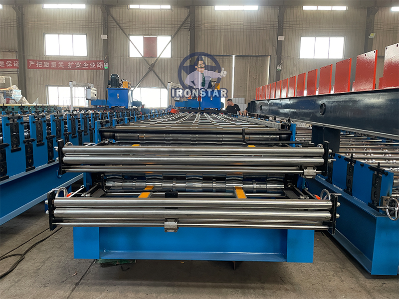 5 rib trapezoidal and 6 rib bamboo tile double layer roll forming machine1 4