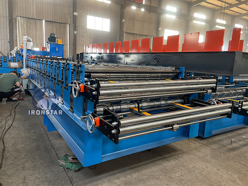 5 rib trapezoidal and 6 rib bamboo tile double layer roll forming machine1 5