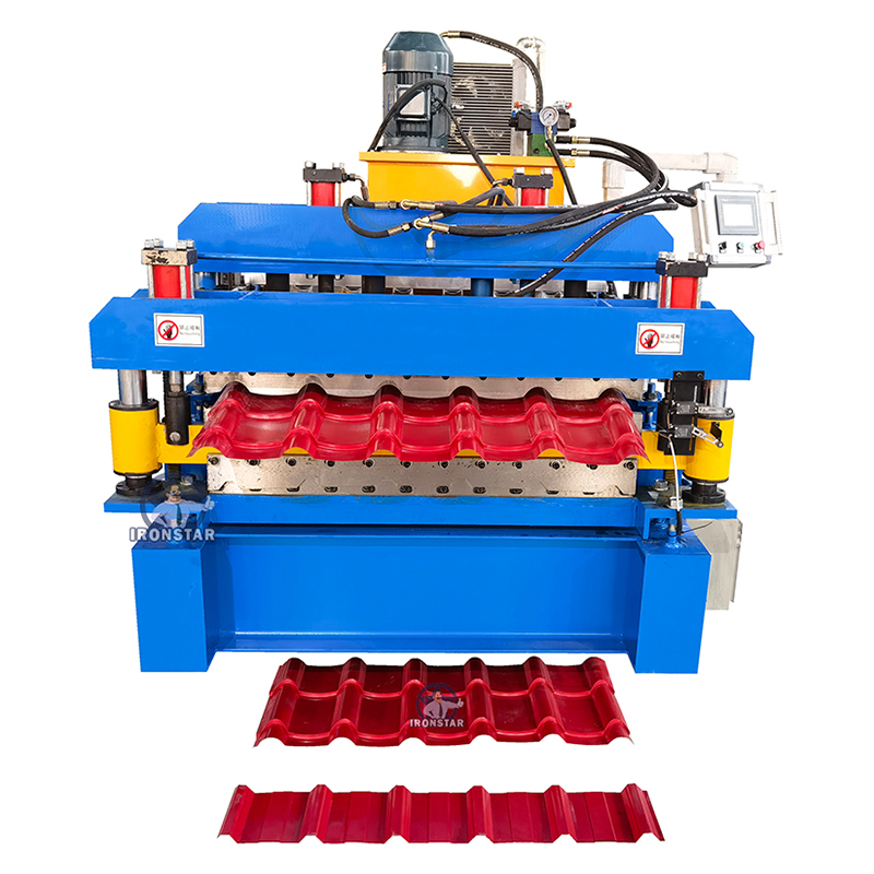 6 rib trapezoidal and 6 rib bamboo tile double layer roll forming machine 1