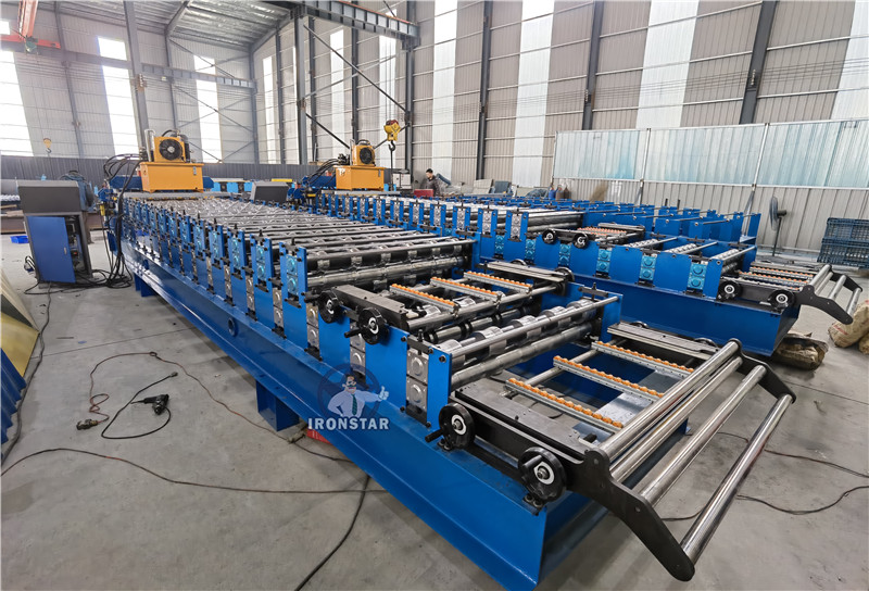 6 rib trapezoidal and 6 rib bamboo tile double layer roll forming machine 5