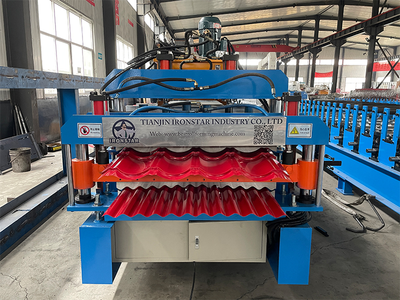 836 corrugated and 828 glazed tile double layer roll forming machine1 2