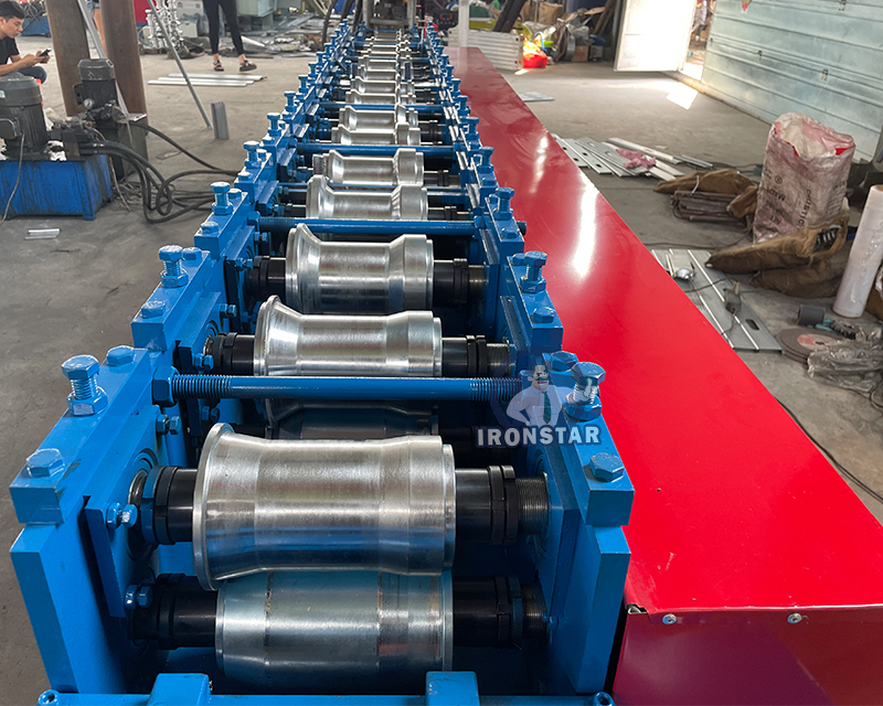 IRONSTAR 86mm perforated rolling shutter door roll forming machine in Mexico 7