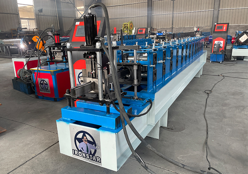 IRONSTAR Roller shutter door guide rail track roll forming machine for America 5