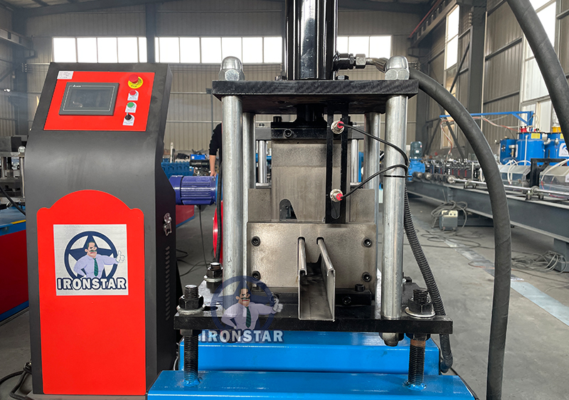 IRONSTAR Roller shutter door guide rail track roll forming machine for America 8