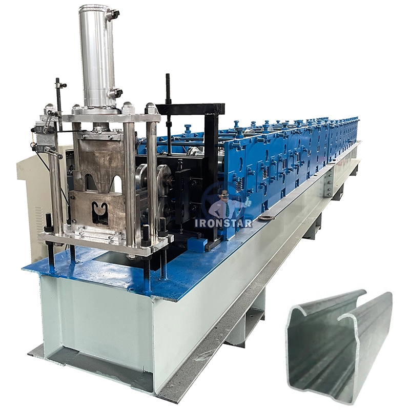 Galvanized Shutter Door Sliding Guide Rails Making Machine Automatic guide rail roll forming machine 1