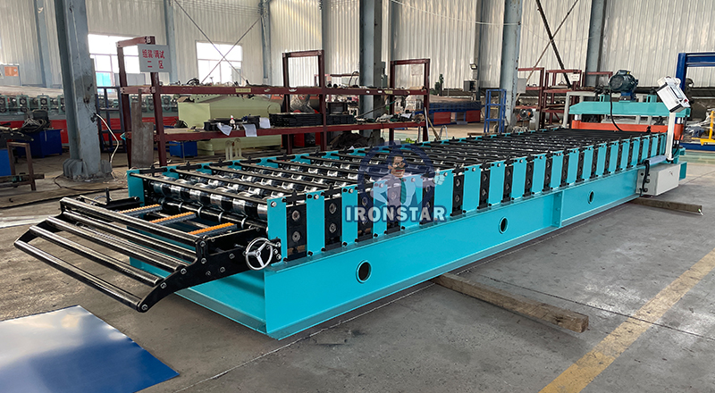 Trapezoidal roofing sheet roll forming machine 10