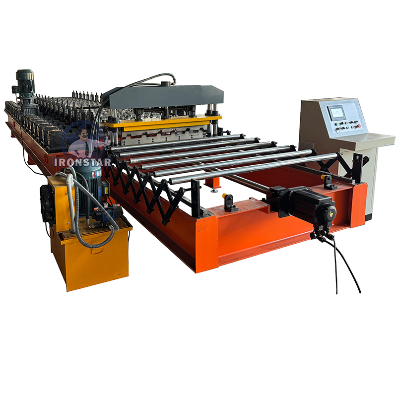 6 rib tracking cutting trapezoidal roofing sheet roll forming machine 1