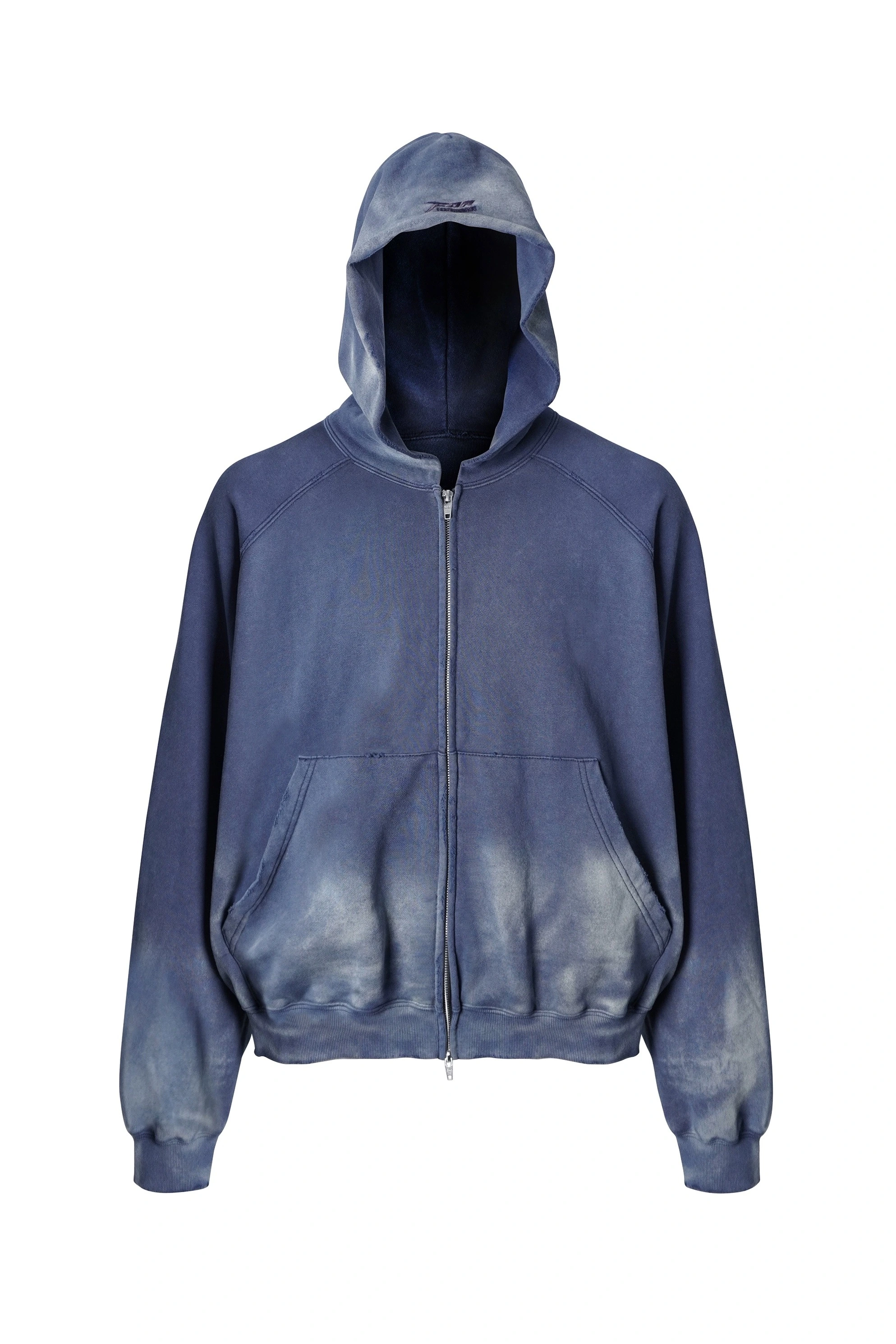 Double colors washing hoodie black 1
