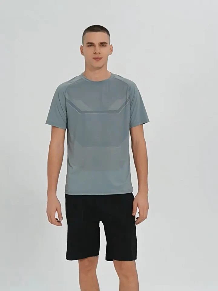 Men's wholesale t shirt manufacturers outdoor sports digital printing lightweight breathable moisture wicking round neck quick drying short sleeve t shirt 1