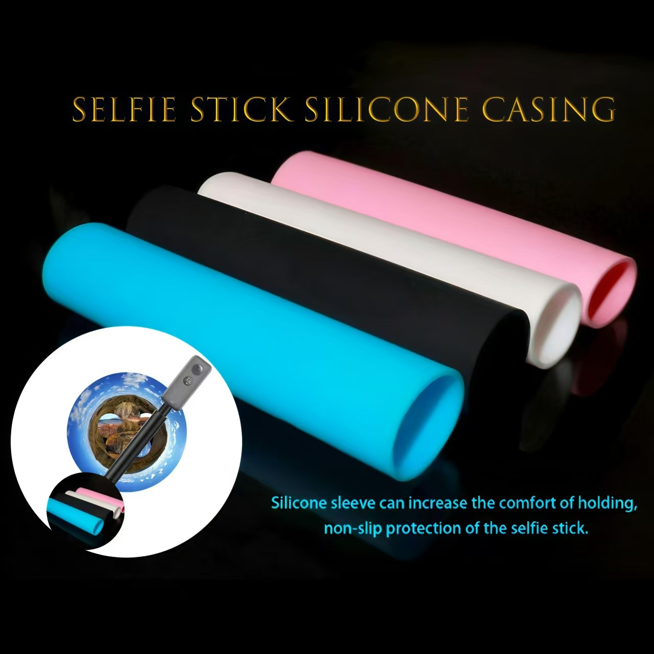 Ruixiang đã làm bao bọc silicon cho gậy selfie bền bỉ Tay cầm gậy selfie mềm mại và thoải mái Vỏ silicon cho các sản phẩm kỹ thuật số gậy selfie 1