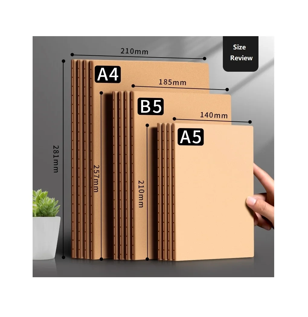Cahiers d'exercice en papier kraft dans les tailles A4, A5, B5 1