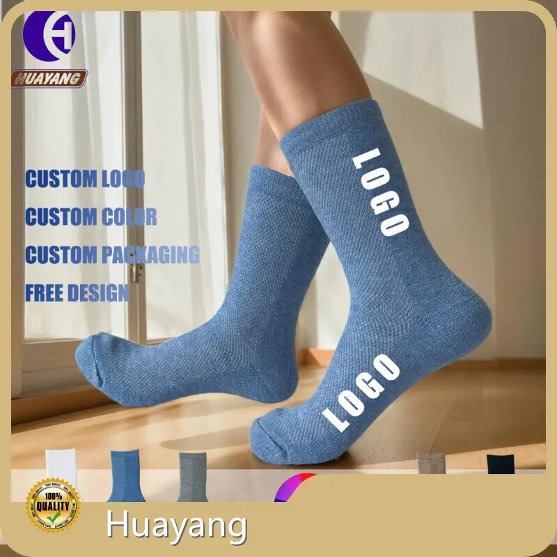 Black Athletic Socks for Men Customized Colors - - Huayang 1