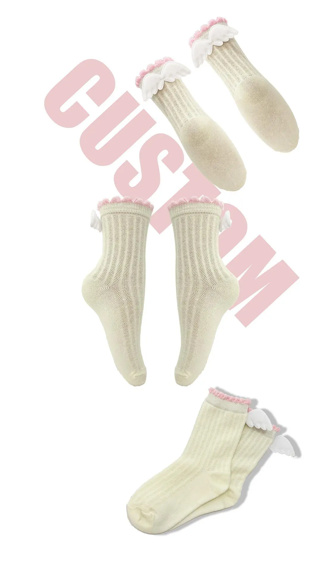 High Quality Breathable Children Custom Wing Knitting Socks Wing Socks HYC-066 1