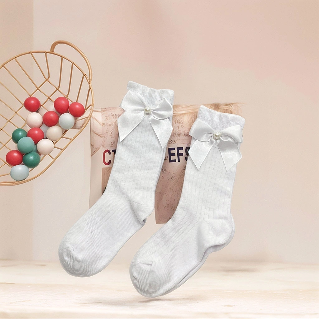 Custom Children Knitting Socks Bow Socks Custom Color Size Comfortable for Children Wear HYC-072 1