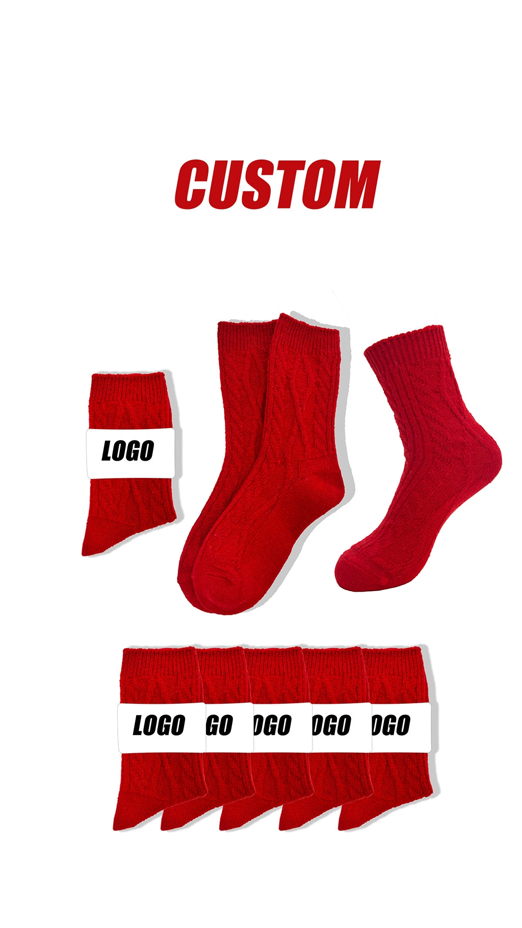 Calcetines de tejido para mujeres personalizados para calcetines de piso de ropa interior de invierno para mantener Hy-w-043 1