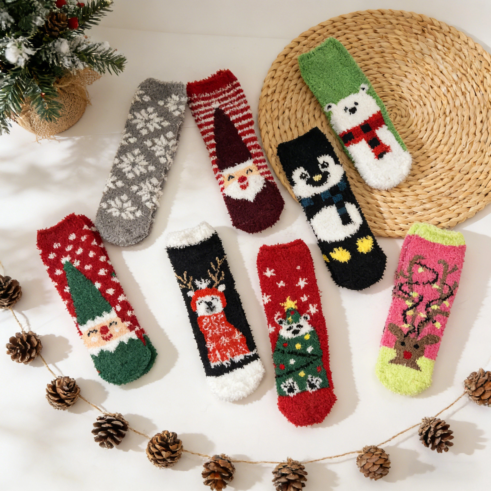 Custom Fuzzy Socks Wholesale Women Warm Knitting Socks Winter Socks Warm Keeping HY-W-108 1