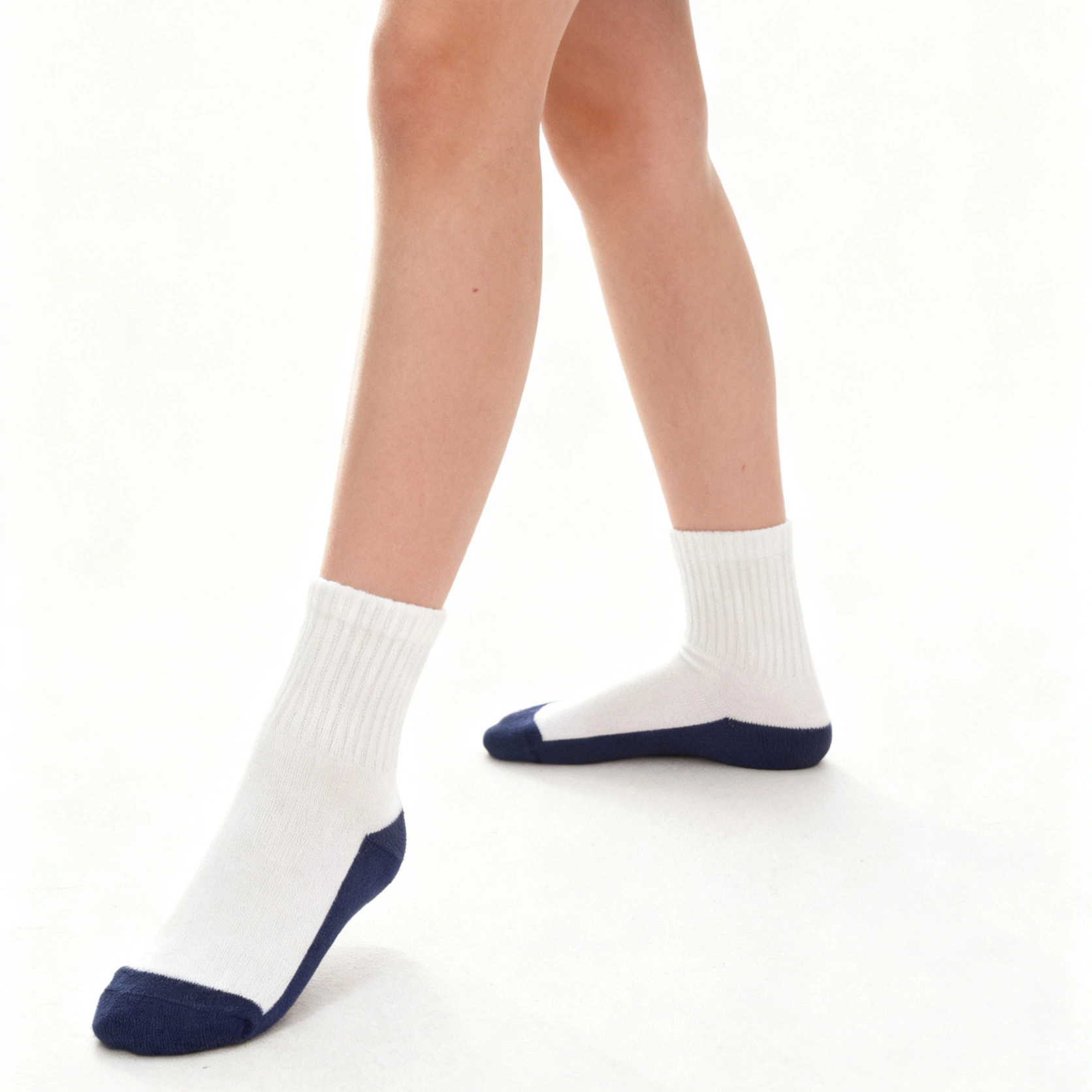 Wholesale Children's Casual Cotton Crew Socks School Socks  White Tops Girl Boy Student Style Breathable Knitted Design HYC-135 1