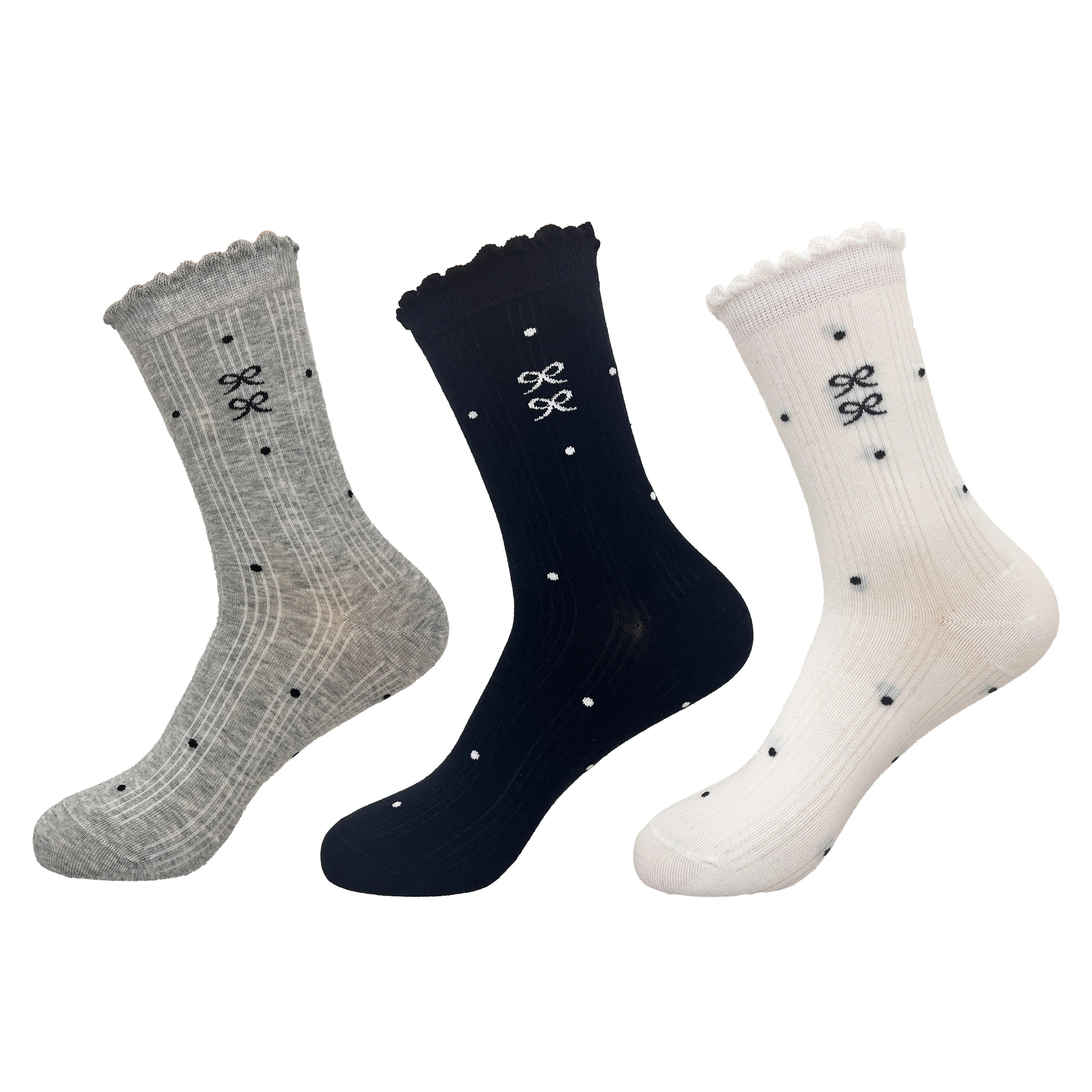 Chaussettes hautes tricotées décontractées pour femmes, respirantes, avec logo personnalisé, idéales pour le printemps et l'été. Modèle HY-W-123 1