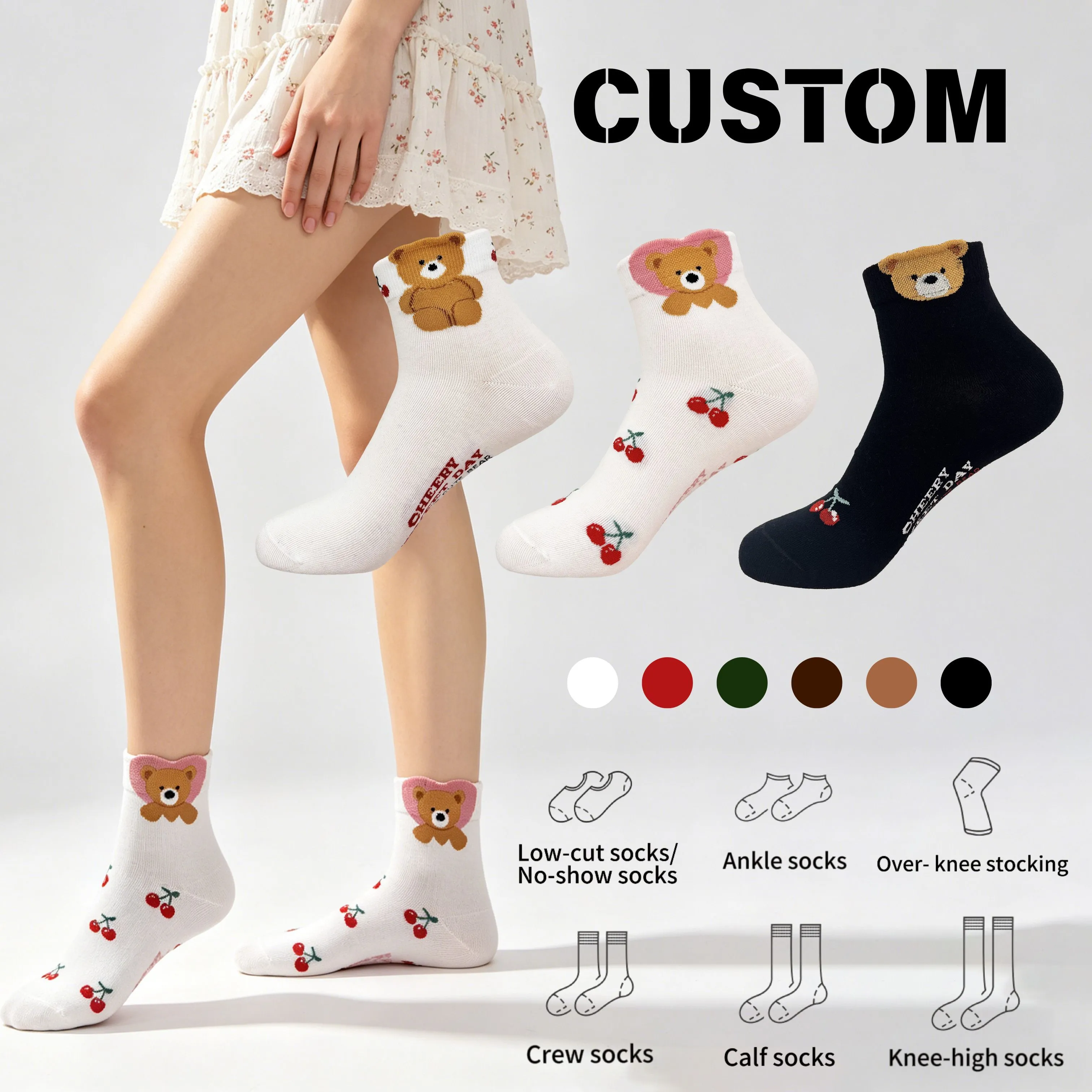 Custom Women's Knitting Low Cut Socks Breathable for Spring Summer HY-W-133 1