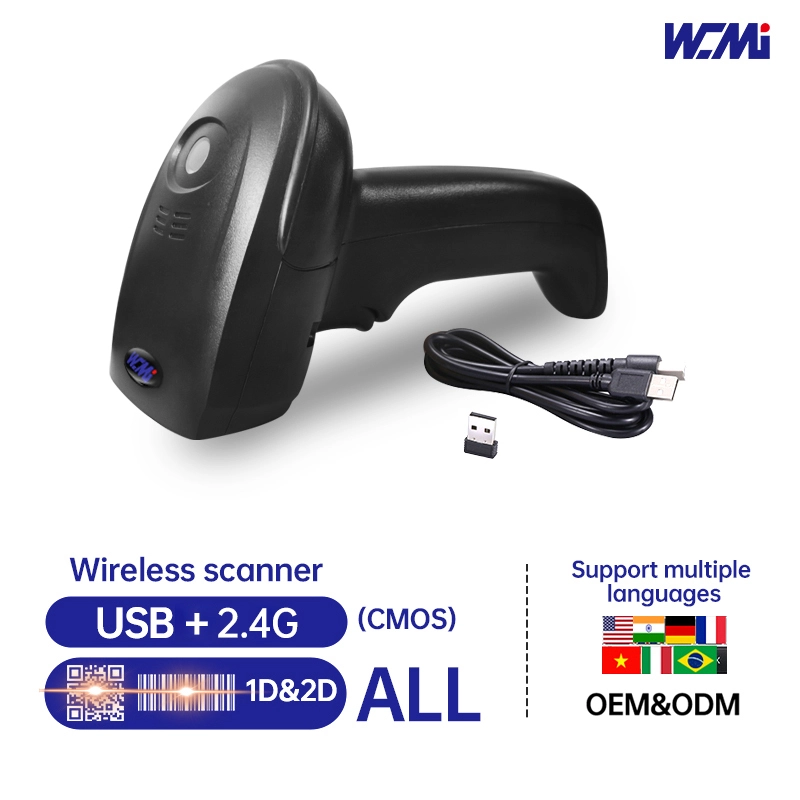 WCMI 2.4G USB Handheld Barcode Scanner QR Code Scanner for Store Supermarket ——SH9330C 1