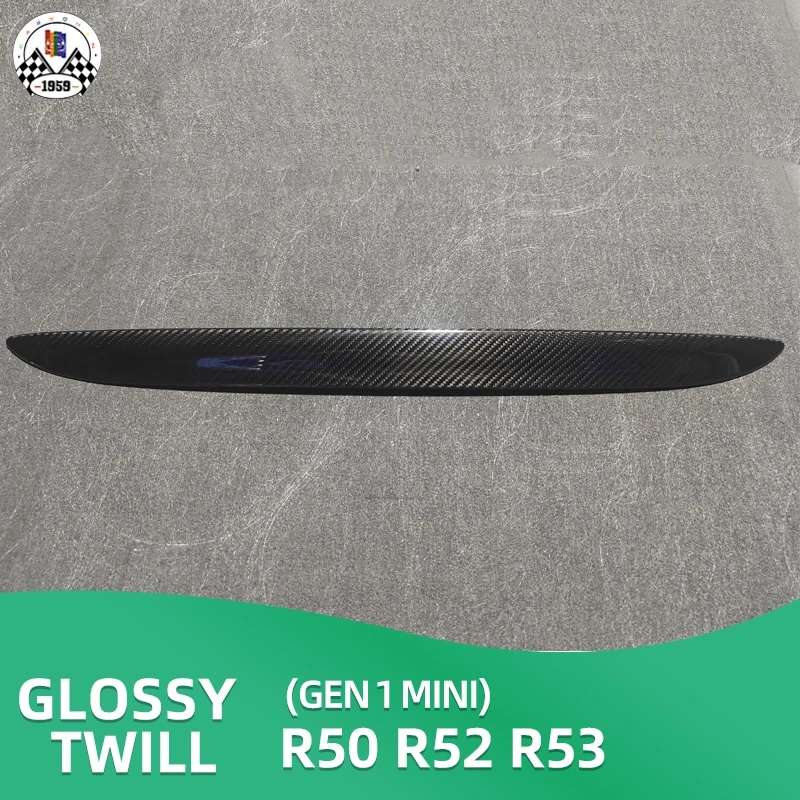 Nagelneues Echtkohlefasermaterial, Formbehandlung, hintere Kofferraum-Heckklappen-Kofferraum-Griffabdeckung Gen 1 für Mini Cooper R50 R52 R53 1
