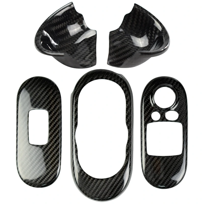 Nagelneues Real Carbon Fiber Material 3K Twill Trim Türknauf Abdeckung Fensterheber Zubehör für Mini Cooper F56 1