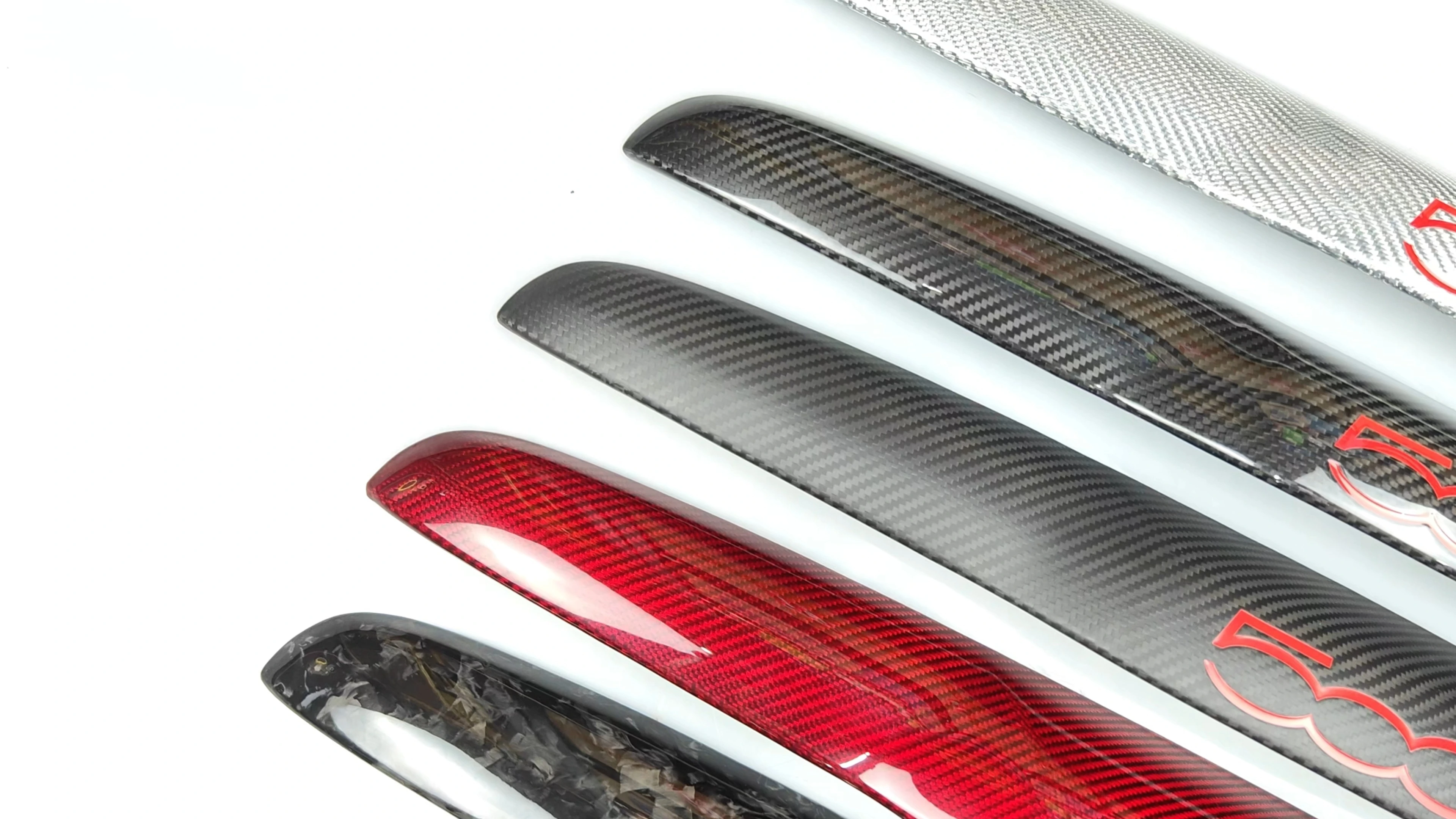 Copertura della maniglia del bagagliaio Materiale della fibra di carbonio Telaio di rivestimento esterno per Abarth Fiat 500 595 695 1