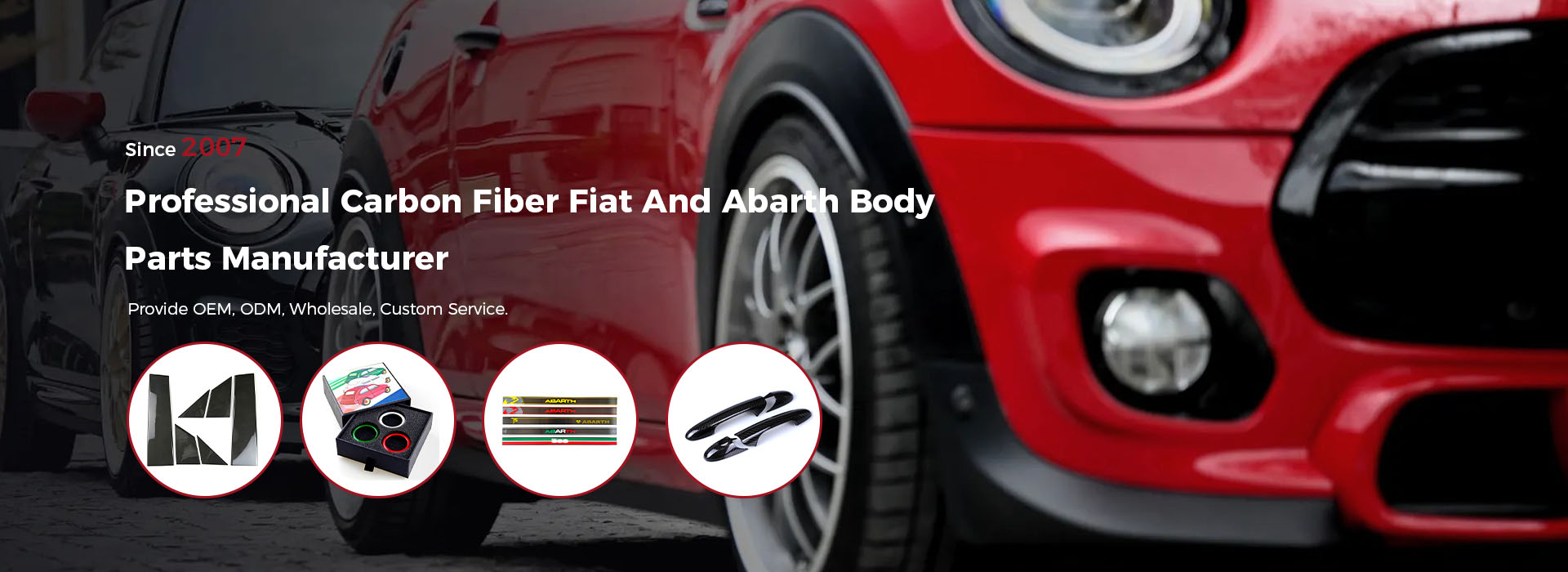 Kohlefaserfiat und Abarth -Körperteile Banner 图