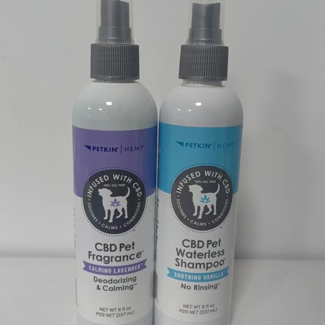 Venta al por mayor, 8fl Oz, lavado y cuidado de mascotas sin agua, champú para mascotas 2-1 para perros, gatos, desodoriza la fragancia de las hojas 1