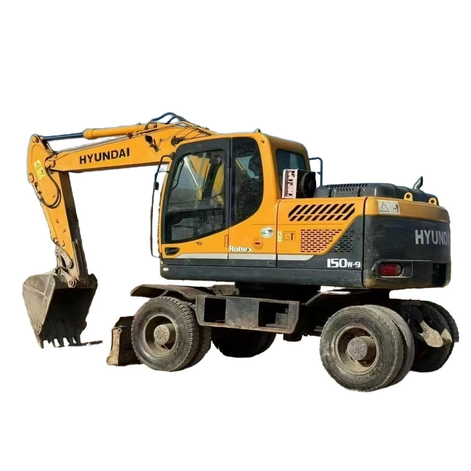 2019 Hyundai R150W-9 Excavatrice d&39;occasion Excavatrice sur pneus hydraulique d&39;occasion Hyundai 60W-7 150W-9 210W-7 210W-9 en stock à vendre 1