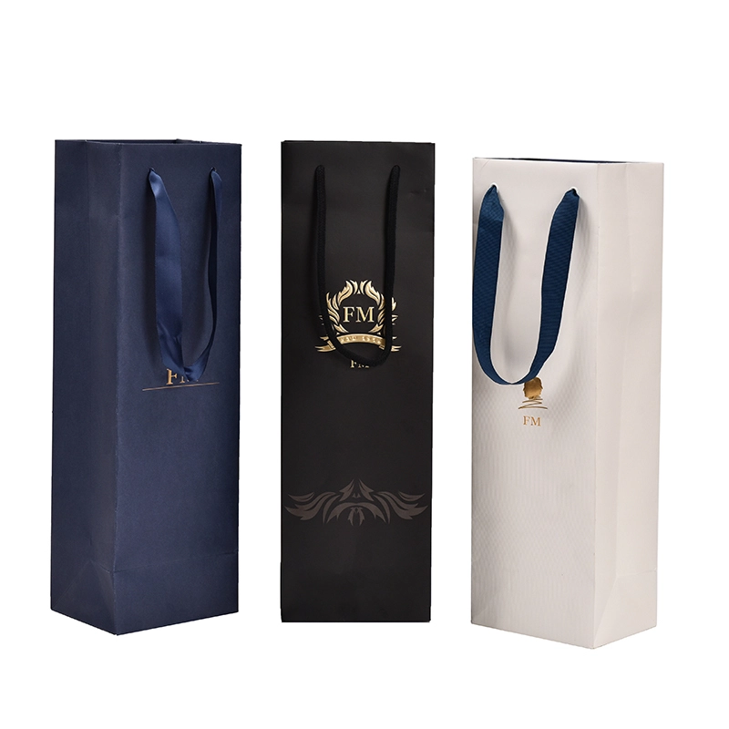 Bolsa de regalo de vino de una sola botella de lujo personalizada 1