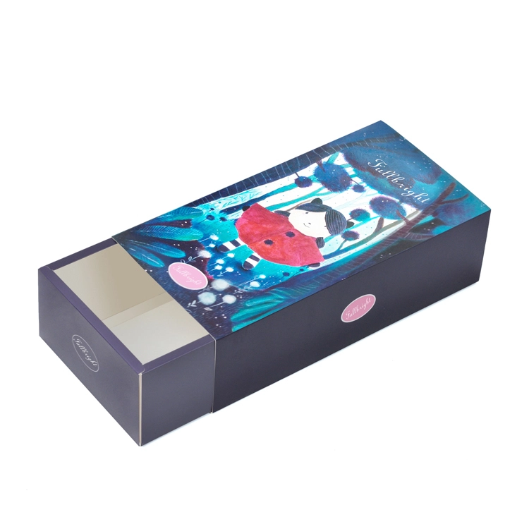 Custom Coated Paper Wig Packaging Drawer Box 1