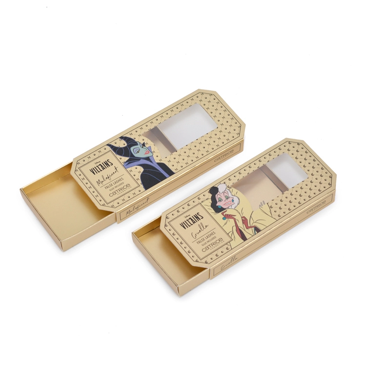 Custom Gold Card Paper Box for False Lashes Packaging 1