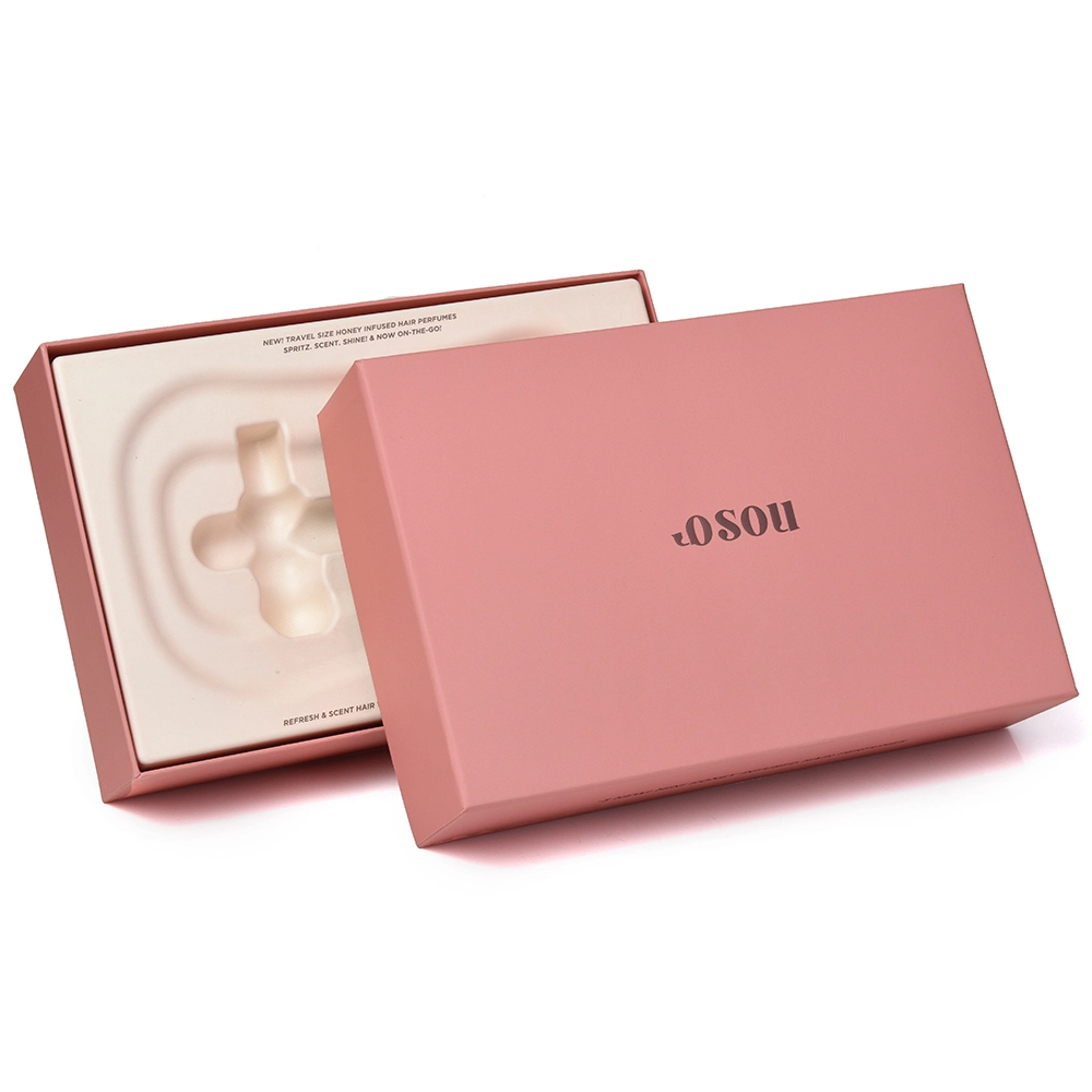 Custom Lid and Base Cosmetic Packaging Gift Box with Molded Pulp 1