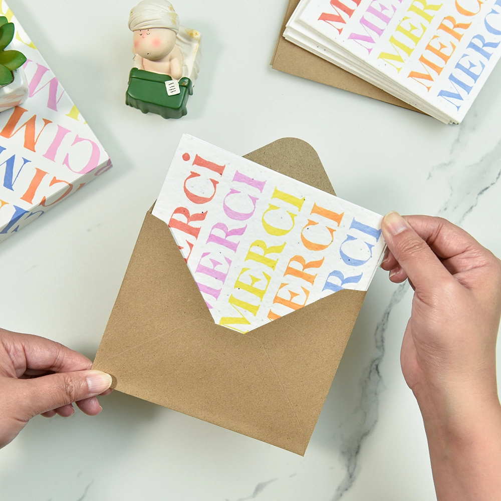 100% Biodegradable Kraft Seed Paper Greeting Cards with Envelopes 1
