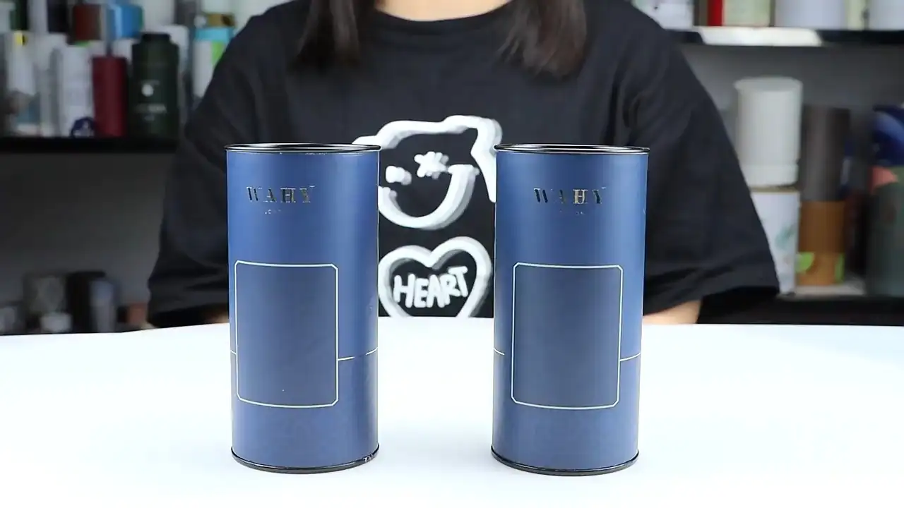 Custom Round  Cardboard Tube Boxes With easy peel off lid food snack potato chips aluminum paper cans packaging 1