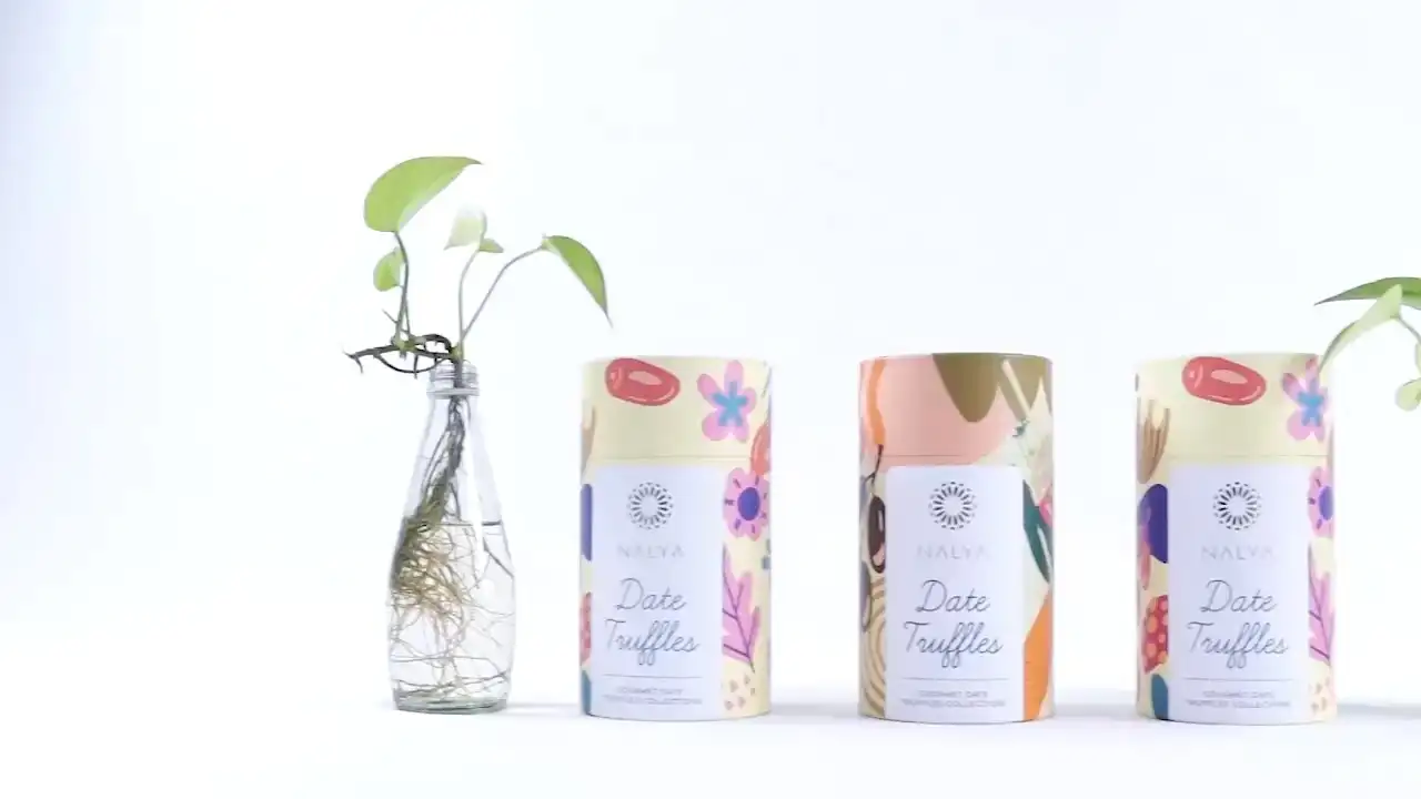 Heißverkauf recycelbare Lebensmittelqualität Zylinder Protein Pulverpapierrohrkaffee -Verpackungsschachtel mit einfachem Schalendeckel 1