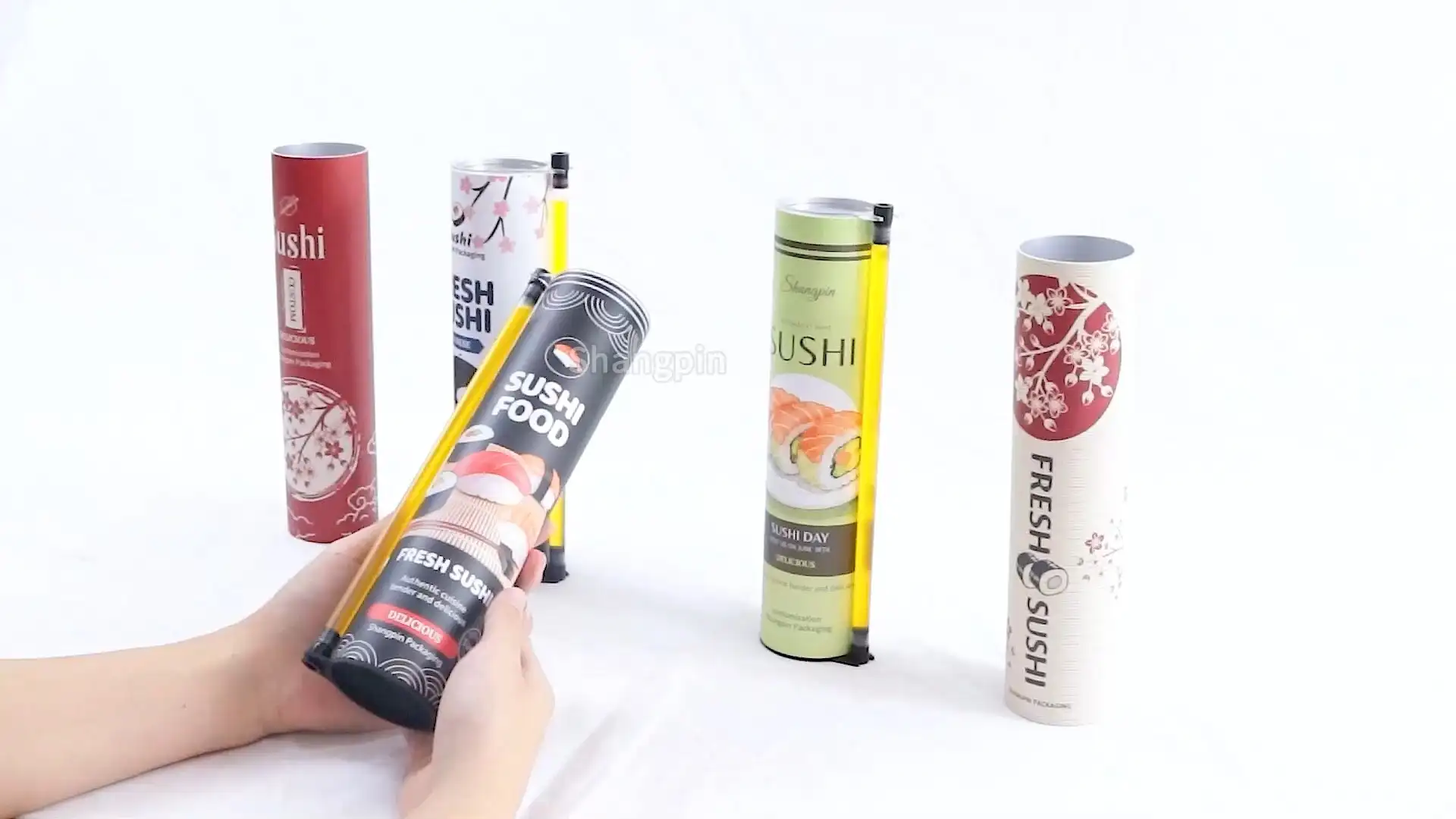 Custom Printed Food Grade Sushi Pushi Pop Paper Tube Biodegradable Paper Tube Canister Cylindrical Packaging 1