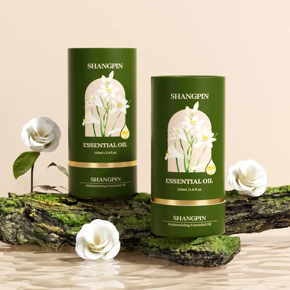 Sprintpackage Custom Cosmetic Cardboard Packaged Round Tube Box Package for Essential Oil Perfume Bottle 1