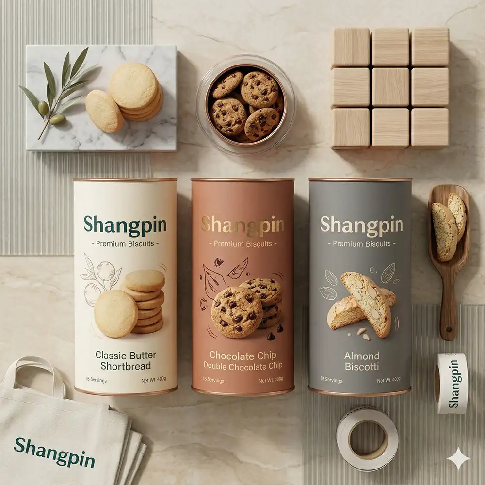 Круглая цилиндрическая коробка для пищевых продуктов, изготовленная на заказ, упаковка для печенья, бумажная туба для пищевых продуктов. 1