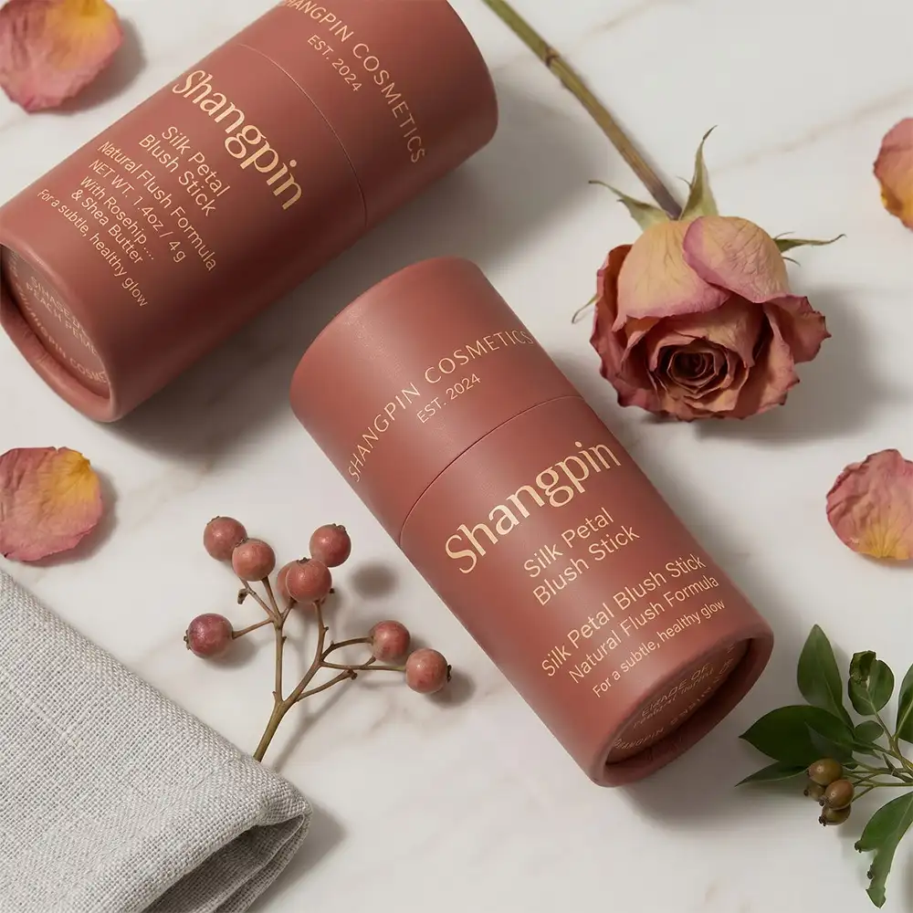 عبوة أحمر خدود مصنوعة من أنبوب ورقي معاد تدويره وقابل للتحلل الحيوي 1