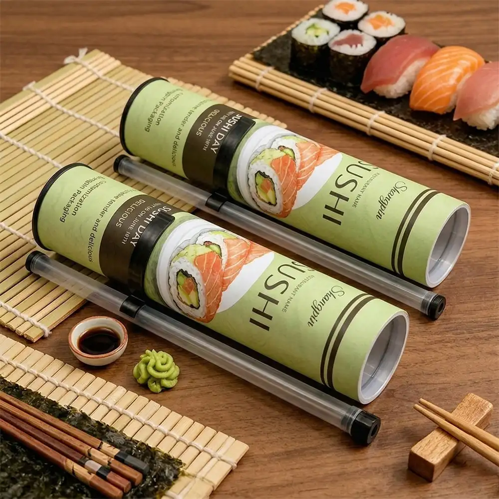 Recyclable, eco-friendly, food-grade sushi packaging paper tubes 1