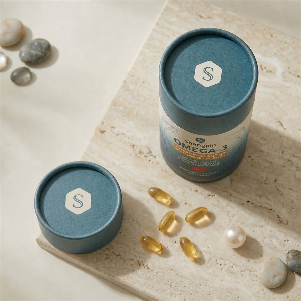 Papierhülsenverpackung für Fischöl und Vitaminpräparate 6
