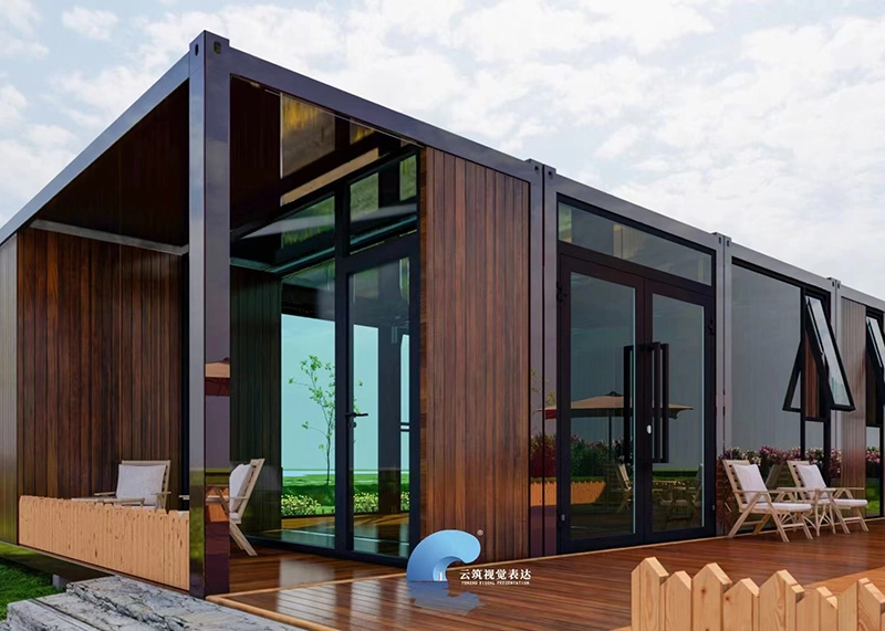 Luxuriöses abnehmbares Containerhaus-Café mit Terrasse 1