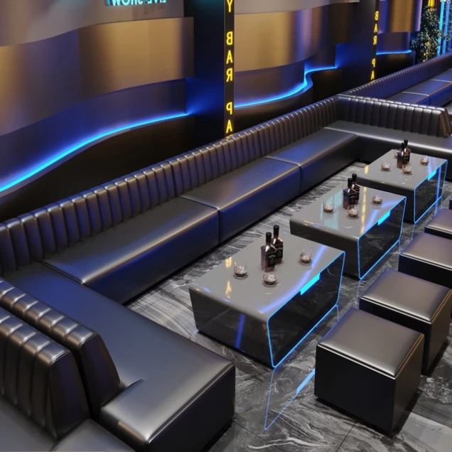 High quality oil wax leather material bar area Hongye Furniture preferred waterproof wear-resistant  smooth surface sitting comfort  easy to clean  flexible 1
